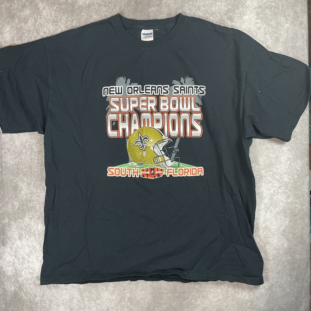 Vintage 2010 New Orleans Saints Super Bowl Champions T-Shirt Size‎ XL